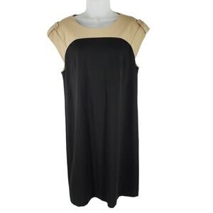 Vince Camuto Black and Tan Mini Dress